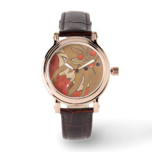 Montre Portrait d'une belle femme en rouge (Art Nouveau)