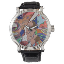 Montre Portrait Feuille Papillon