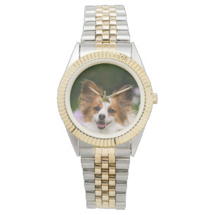 Montre Portrait romantique mignon de chien de Papillon -