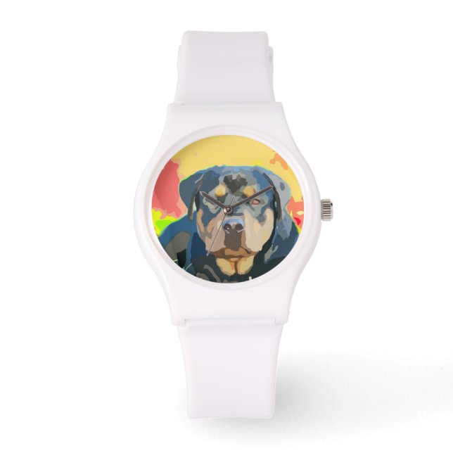 Montre Portrait Rottweiler Peinture numérique (Recto)