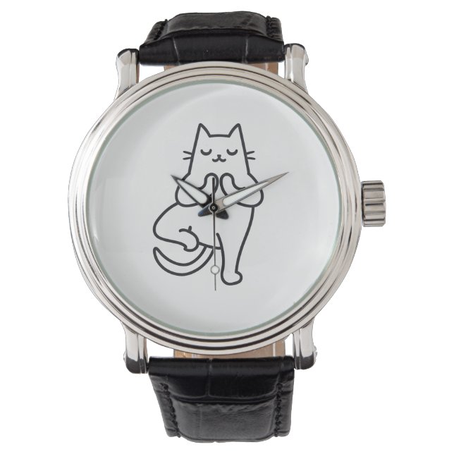 Montre Poses et pattes : Feline Flow Yoga Design amoureux (devant)