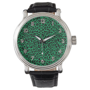 Montre Poster de animal Emerald Green Leoopard