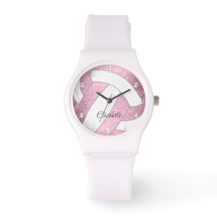 Montre poubelle rose coutume cadeaux de sport volleyball