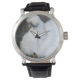 Montre Poulet et poussin blancs pelucheux mignons
