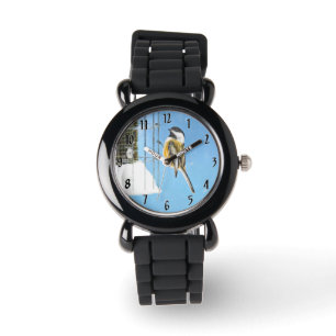 Montre Poulet sur mangeoire - Art d'origine des oiseaux s