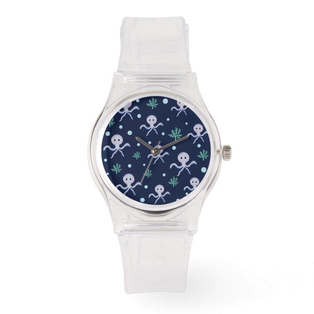 Montre Poulpe sous la mer motif pour enfants (Recto)