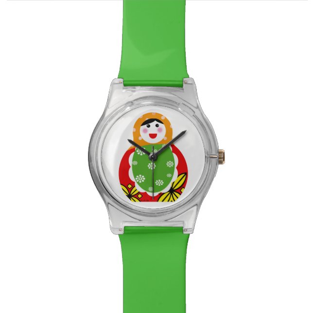 Montre poupée nichée russe mignonne (Fermer)