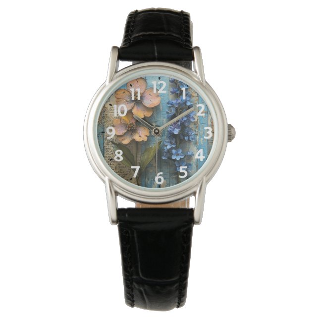 Montre pour dames avec bracelet en cuir (devant)