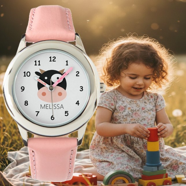 Montre pour enfant personnalisée avec humour dessi (cow watch for kids)