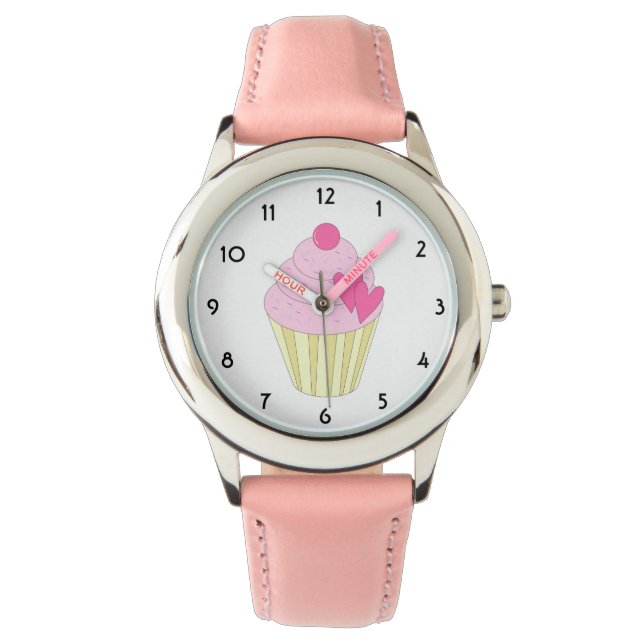 Montre pour enfants à cœurs roses illusima (devant)