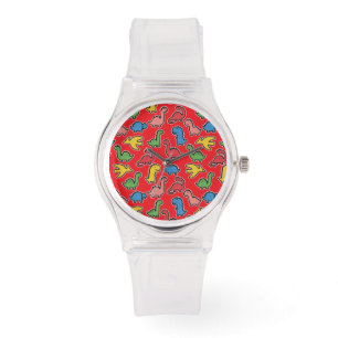 Montre pour enfants à motif de dinosaure coloré