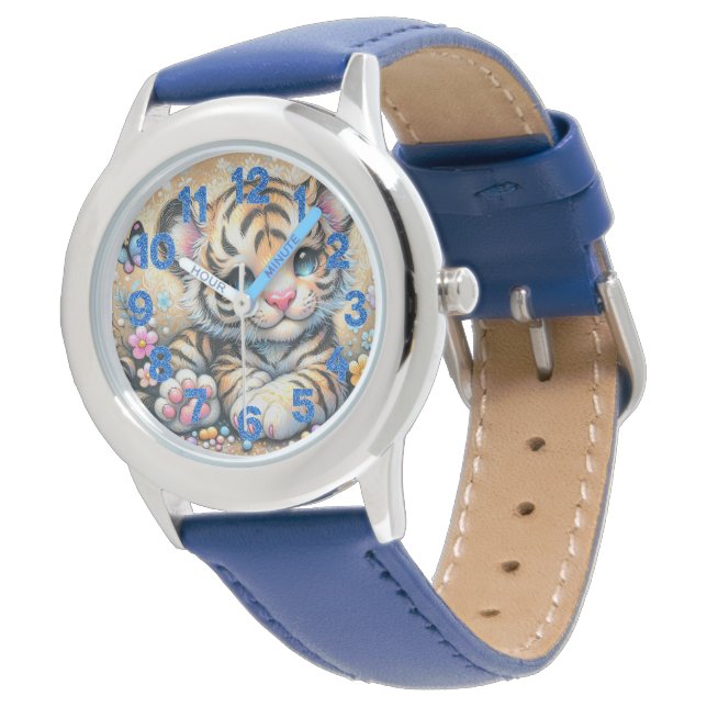 Montre pour enfants à thème animalier coloré (Incliné)