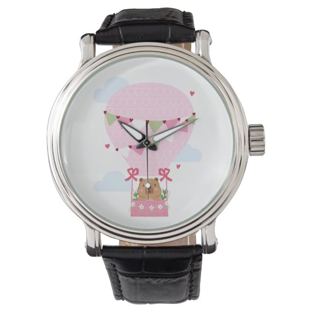 Montre pour enfants fête d'anniversaire de capybar (devant)