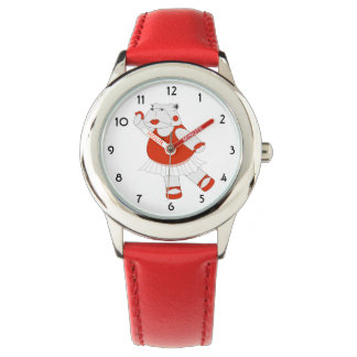 Montre pour enfants rouge Hippo dansant illusima