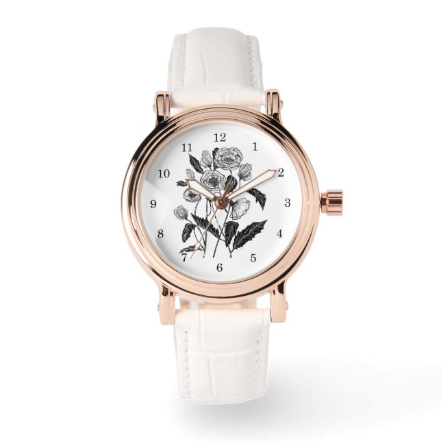 Montre pour Femme avec Coquelicots (Recto)
