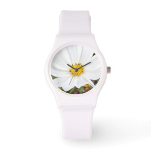 Montre pour femme Jardin de fleurs de cosmos blanc