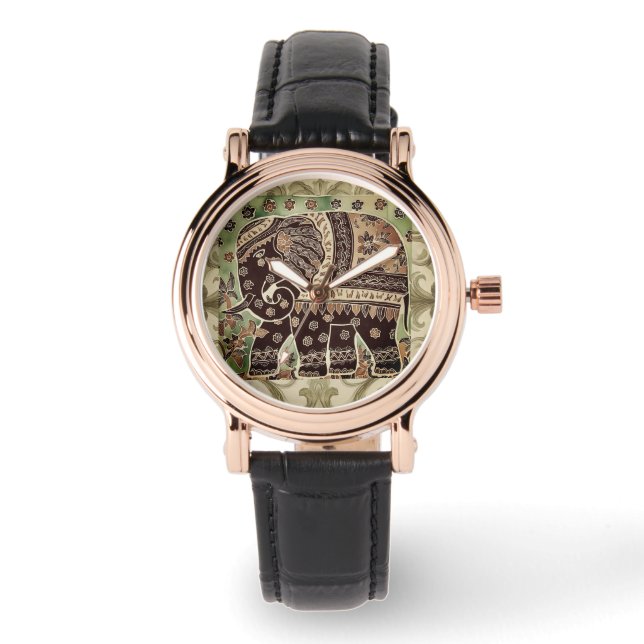 Montre pour femmes de style antique en batik éléph (Recto)
