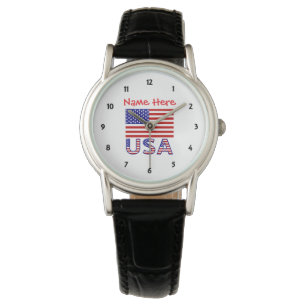 Montre pour femmes personnalisée avec le drapeau a