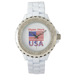 Montre pour femmes personnalisée USA Drapeau améri