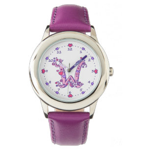 Montre pour filles personnalisée avec monogramme r