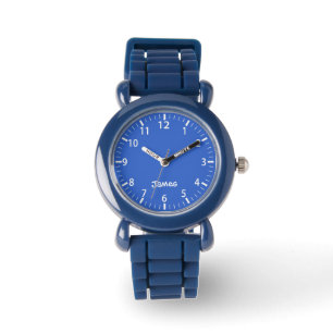 Montre pour garçons bleu royal personnalisée 