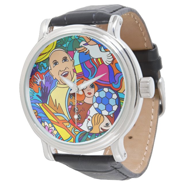 Montre pour homme avec bracelet noir (Incliné)