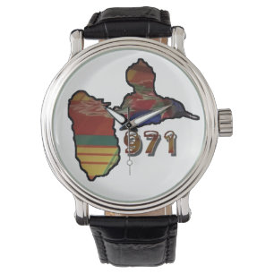 Montre pour Homme avec carte Guadeloupe
