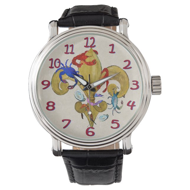Montre pour homme Cajun fleur de lis (devant)