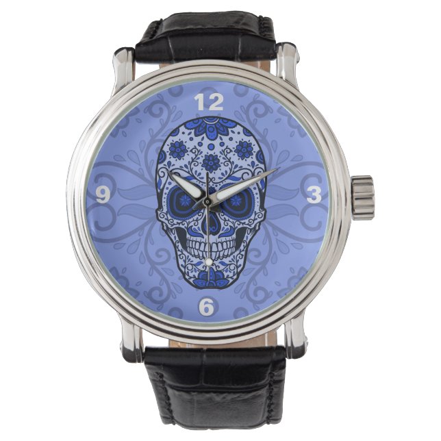 Montre pour homme Cool Bue Sugar Skull (devant)