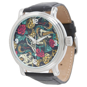 Montre pour homme Cool Snakes & Skull