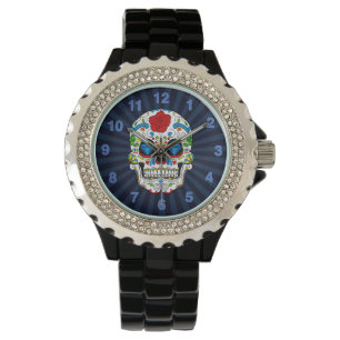 Montre pour homme crâne de sucre personnalisable