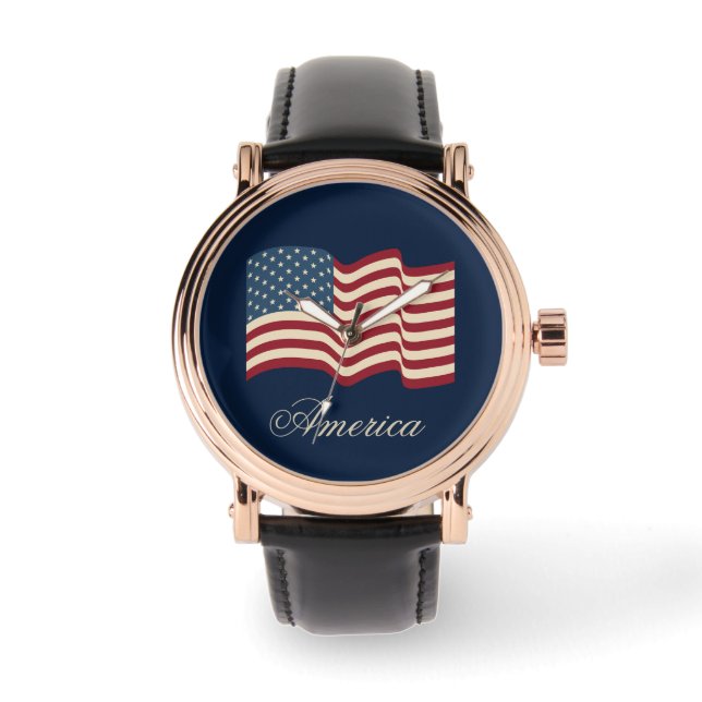 Montre pour homme drapeau américain patriotique Ca (Recto)