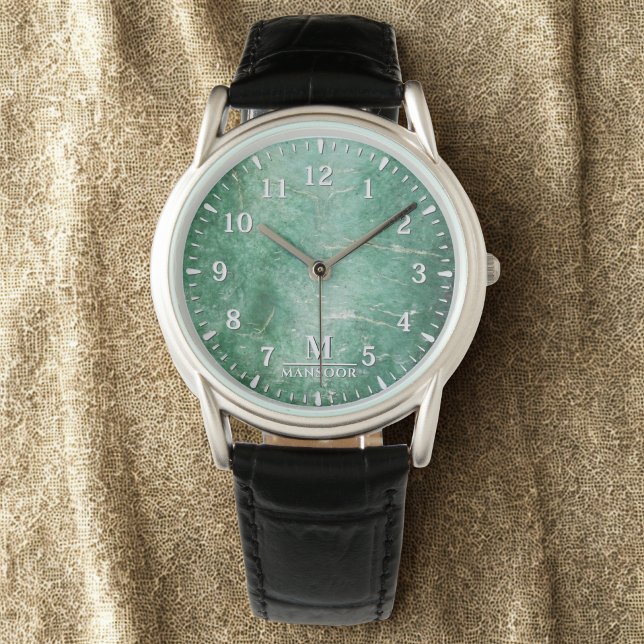 Montre pour homme Jade Face - Bracelet en cuir cla (Créateur téléchargé)