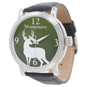 Montre pour hommes Buck Green Cerf Blanc personnal