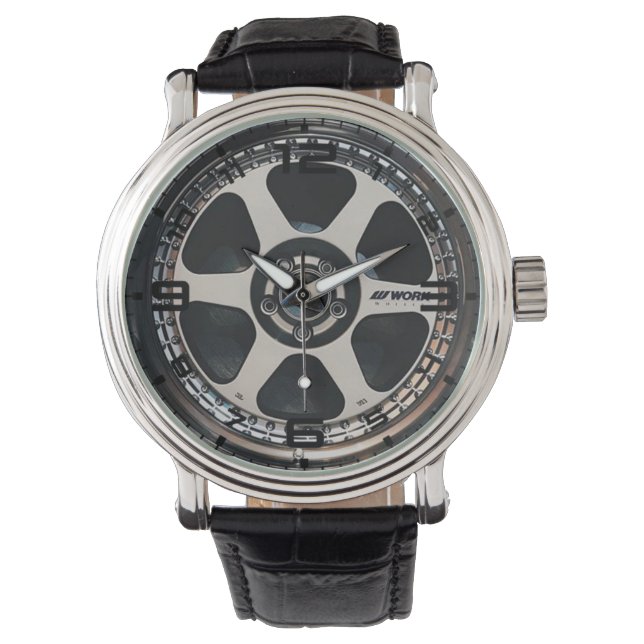 Montre pour hommes en argent 6 Spoke Wheel (devant)