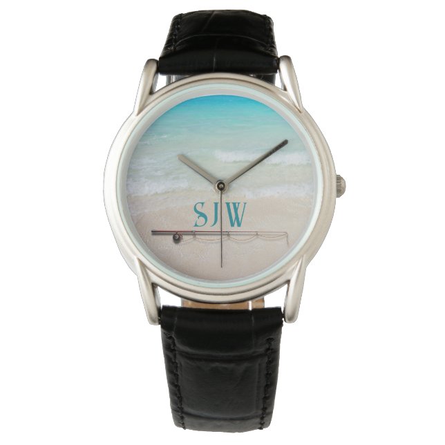 Montre pour hommes monogrammée de pêche en eau sal (devant)