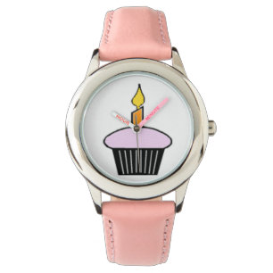 Montre pourpre d'anniversaire de thème de petit