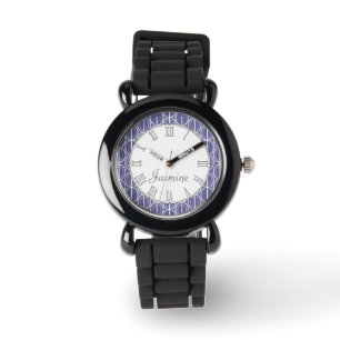 Montre pourpre modelée de nom liée par ovale de