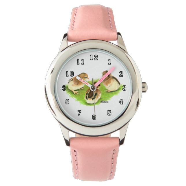 Montre Poussins Aseel Noir Rouge (devant)