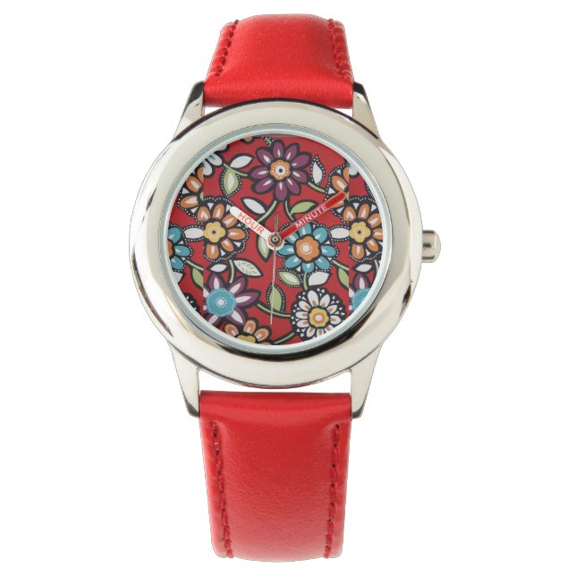 montre power fleur rouge (devant)