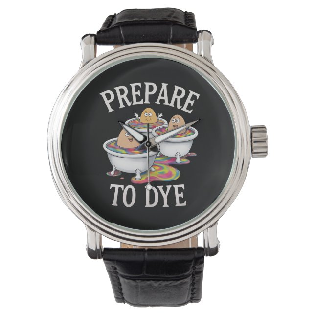 Montre Préparez-vous à teindre Chasse aux œufs drôle de P (devant)