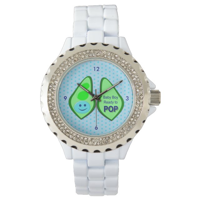 Montre Prêt pour la pop Baby Boy Pea Blue (devant)
