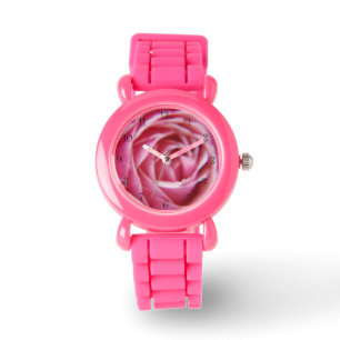 Montre Pretty Blur goutte d'eau sur pétales roses art