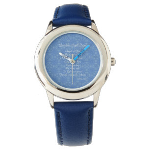 Montre Prière de l'ange gardien bleu