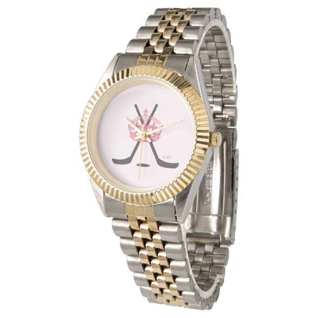 Montre Princesse de hockey ~ Hockey Maman Deux Tone Watch (Incliné)