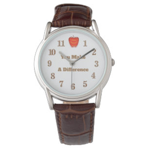 Montre Professeur Merci Bright Red Apple Appréciation