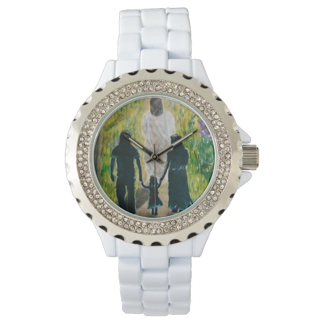 Montre Promenez-vous avec le Christ Femmes Rhinestone Wat (devant)