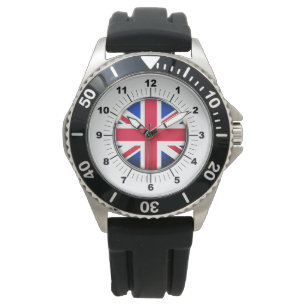 Montre Protecteur du drapeau britannique pour hommes Blac