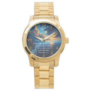 Montre Proverbes 3:5 bel Ocean et le Ciel  Grand Cl