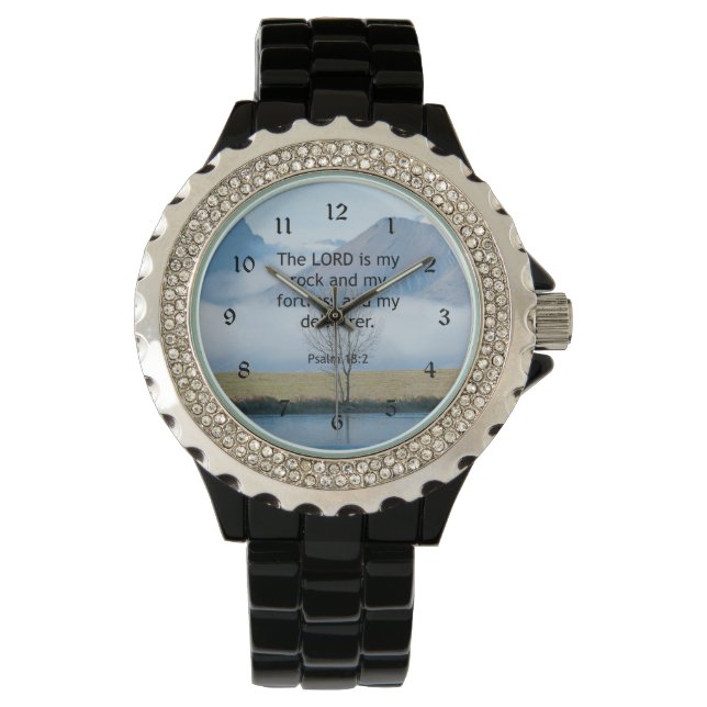 Montre Psaume 18:2 Verse de la Bible (devant)